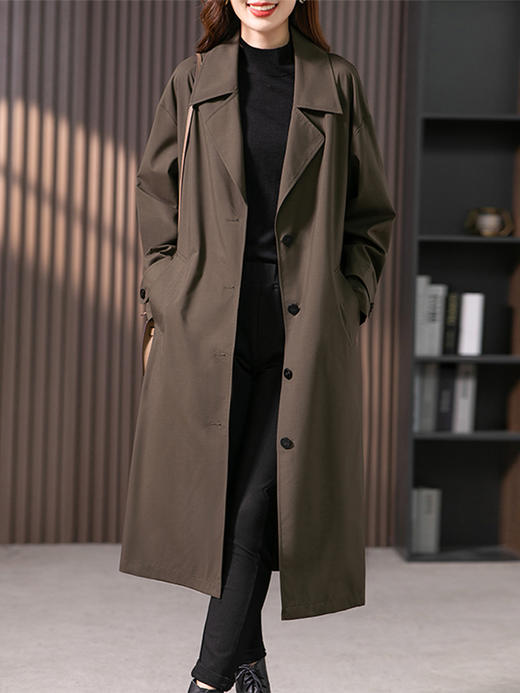 YX【现货7天】英伦风高级感羊毛风衣外套女2023秋季新款韩版长款大衣高级感 商品图0