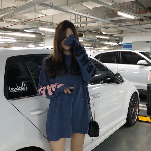 【时尚百搭❗️韩版chic印花T恤】宽松设计和大字母印花长袖上衣女秋季新款学生百搭显瘦t恤潮 商品图3