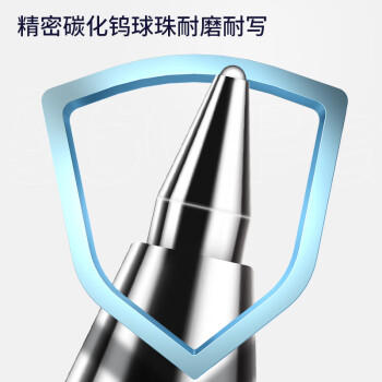 得力（deli）S01中性笔签字笔 0.5mm经典办公按动笔水笔 黑色 12支/盒 商品图0