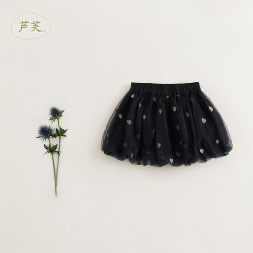 【马克珍妮 芦芙】秋装新款 女童绣花网纱花苞短裙半身裙231763 商品图1