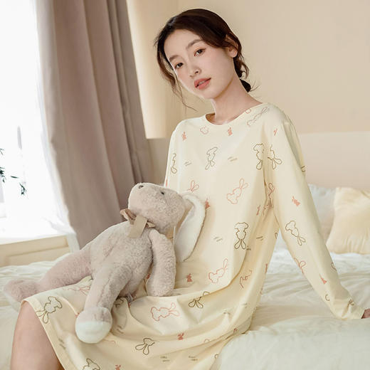 康妮雅睡女女式长袖睡裙 商品图0