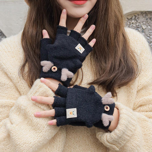 毛绒保暖手套女 商品图3