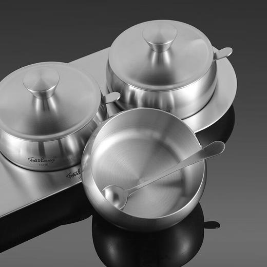 【304不锈钢调料罐】菲仕朗304不锈钢调料罐厨房调料瓶3个装套装佐料瓶大容量味精盐带勺 调味罐 FSL-TWG001 商品图2