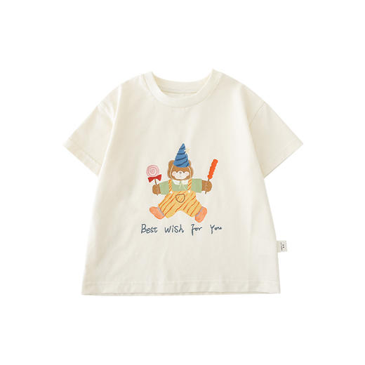 女童春夏宽松童装T恤趣味印花弹力针织纯棉男宝宝短袖复古舒适潮 商品图6