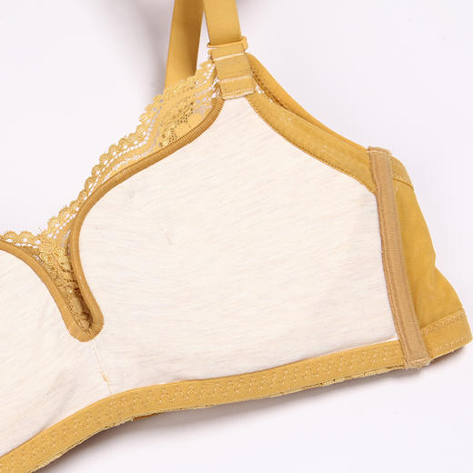 都市丽人自然舒适B杯适穿蕾丝内衣薄款3/4杯常规文胸无钢圈三排扣LB35M1 商品图5