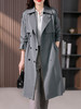 YX【定制25天】风衣外套女韩系风格穿搭2023秋季新款设计感系带中长款大衣 商品缩略图4