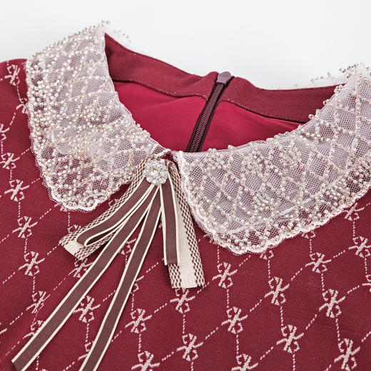 NG818斯尔丽瑟俪2023秋季新款娃娃领减龄高腰节衣裙 商品图4