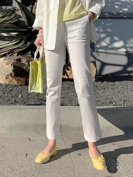 YX【定制15天】气质休闲裤女2022夏装新款韩版显瘦九分裤纯色宽松百搭直筒裤 商品图3
