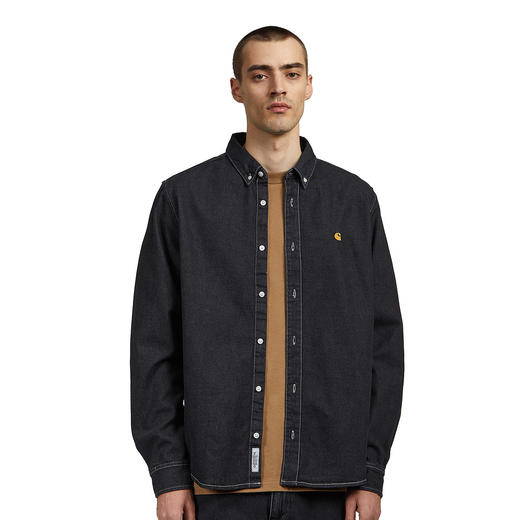 卡哈特 新款 刺绣小标 尖领扣领牛仔长袖衬衫 Z-10967 商品图10