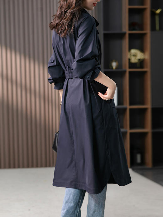 UG【现货7天】高级感气质减龄长款风衣女2023春装新款时尚大气收腰显瘦外套 商品图3