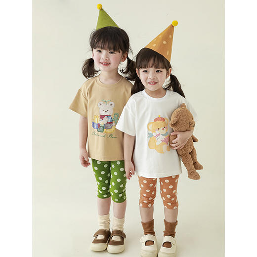 女童春夏宽松童装T恤趣味印花弹力针织纯棉男宝宝短袖复古舒适潮 商品图1