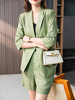 YX【定制30天】时尚气质休闲两件套装女2023夏季新款七分袖西服小西装外套 商品缩略图0