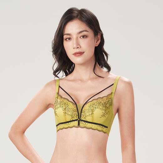 都市丽人聚拢升杯B杯适穿舒适更聚拢蕾丝内衣薄款3/4杯常规文胸软钢圈三排扣YB32A5 商品图1