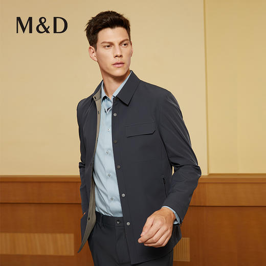 【三防面料】MD名盾男士行政夹克按扣衬衫款防水防污秋季商务外套 商品图2