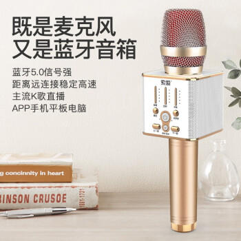 索爱（soaiy）MC1 无线k歌手机麦克风话筒 直播主播唱歌神器麦克风音响音箱一体无线蓝牙家庭户外ktv 香槟金 /数码 /影音娱乐 /麦克风 商品图2