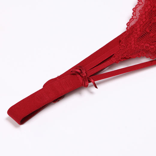 都市丽人自然舒适B杯适穿蕾丝内衣中厚款3/4杯常规文胸树脂胶圈三排扣新年本命年红品LB35M6 商品图7