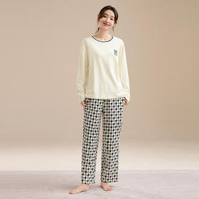 康妮雅睡衣女式长袖长裤套头套装