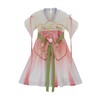 女童汉服粉色短袖古风刺绣襦裙连衣裙 商品缩略图4