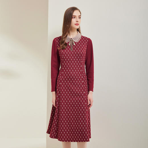 NG818斯尔丽瑟俪2023秋季新款娃娃领减龄高腰节衣裙 商品图2