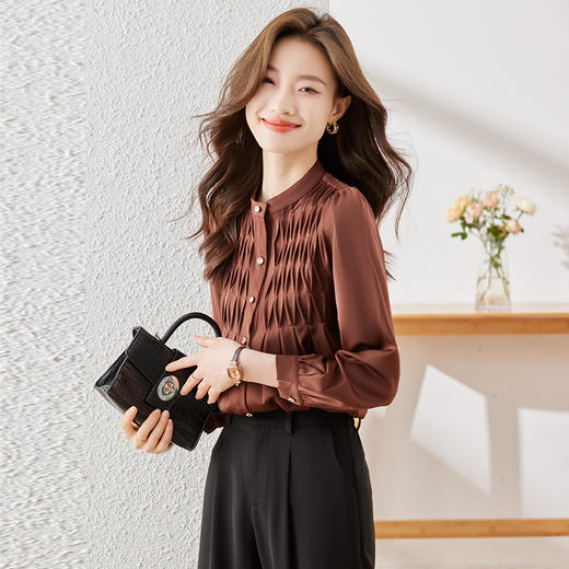 新款长袖衬衫百搭小众显瘦洋气衬衣时尚简约宽松春秋休闲 商品图4