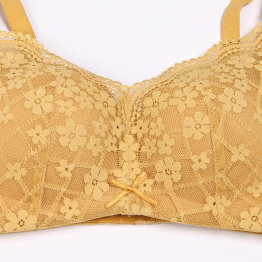 都市丽人自然舒适B杯适穿蕾丝内衣薄款3/4杯常规文胸无钢圈三排扣LB35M1 商品图4