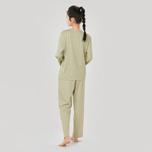 都市丽人26支CVC单面女士棉质薄款长袖长裤类家居服套装LH32M6 商品图3