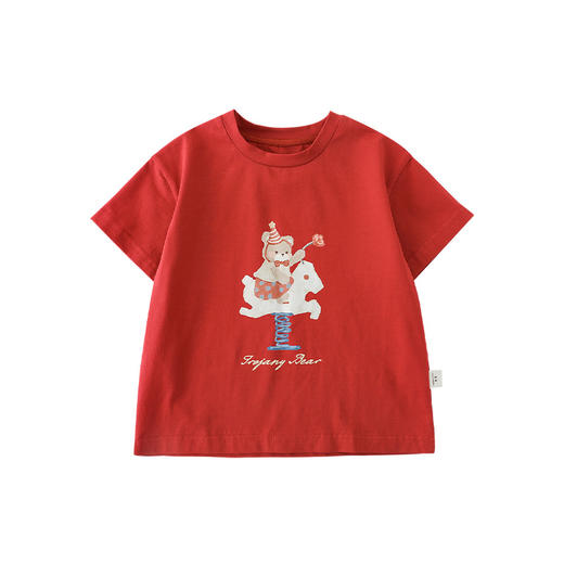 女童春夏宽松童装T恤趣味印花弹力针织纯棉男宝宝短袖复古舒适潮 商品图8