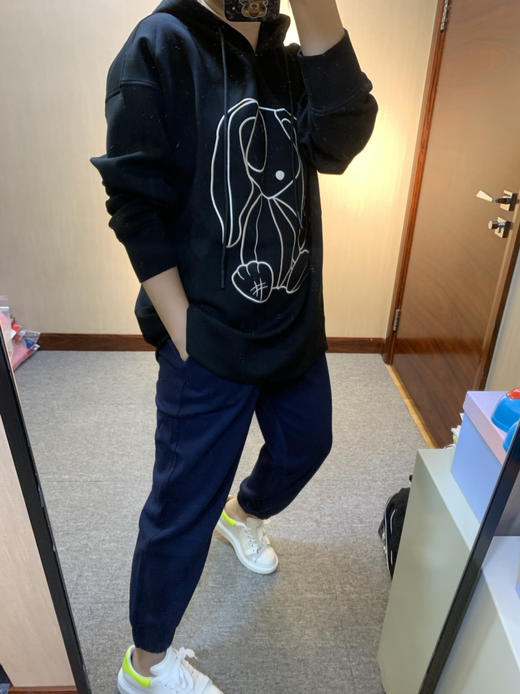 水淼2023秋冬新款休闲宽松显瘦帽衫小衫7722 商品图11