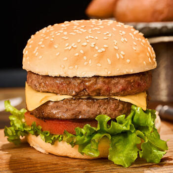 鲜京采 谷饲牛肉汉堡饼1.44kg（12片）牛肉饼 牛肉馅 学生早餐 牛肉丸 商品图6