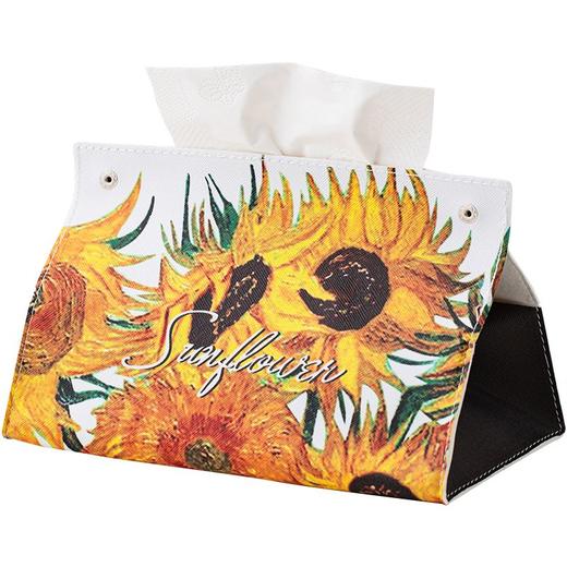 油画皮革纸巾盒轻奢创意家用客厅桌面茶几装饰抽纸盒餐巾纸收纳盒 商品图4