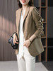 87858原形休闲小西装外套女2024秋季新款韩版气质职业设计感开叉西服 商品缩略图0
