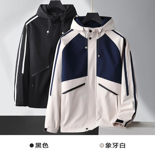 【新款DXC】大依优型大码连帽夹克加肥加大休闲胖子宽松外套上衣男装潮流 商品图2