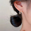 JU-C0082韩国新款冷淡风几何耳钉女双层小众设计感气质时尚耳环仿贝耳饰潮 商品缩略图2