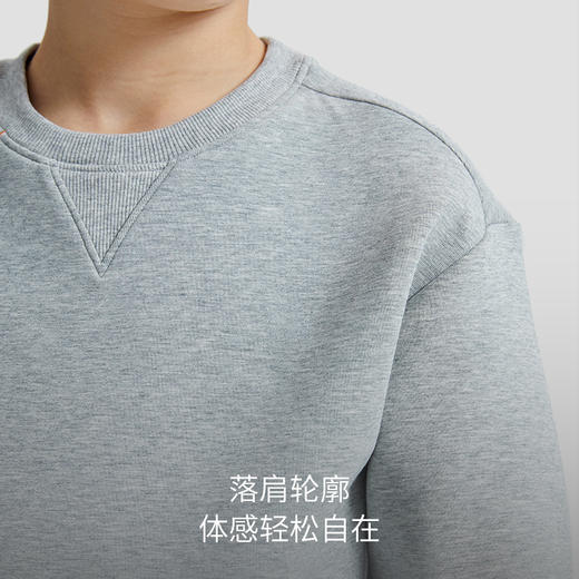 moodytiger儿童卫衣23秋季新款男女中大童针织宽松圆领运动套头衫 M33510302 商品图2