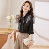 新款长袖衬衫百搭小众洋气显瘦系带时尚宽松春秋上衣春季 商品缩略图2