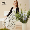 mc2波点碎花连衣裙套装女秋季新款茶歇法式收腰吊带裙气质显瘦 商品缩略图0
