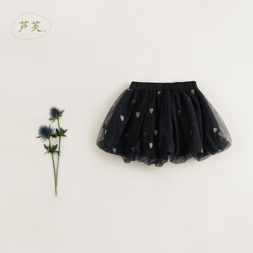 【马克珍妮 芦芙】秋装新款 女童绣花网纱花苞短裙半身裙231763 商品图2