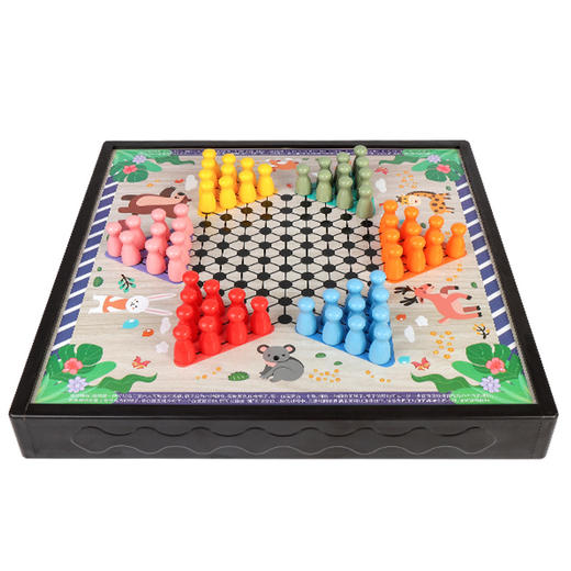 「亲子互动！多种玩法」跳棋飞行棋五子棋斗兽棋多功能棋盘儿童游戏棋类益智棋类大全玩具 商品图4