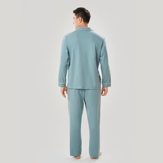 都市丽人都市锋尚好睡好眠男士睡衣双面无尘棉棉质薄款长袖长裤类家居服套装新年本命年红品FH39A2 商品图2