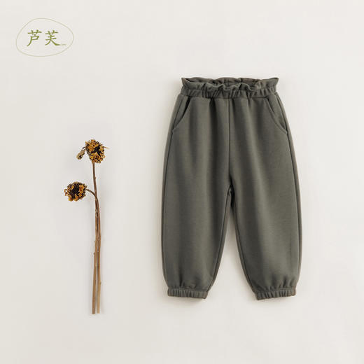 【马克珍妮 芦芙】秋装新款 女童超舒棉花边腰束脚运动裤231906 商品图0