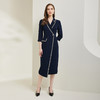 NG824斯尔丽瑟俪2023新款小香风花边撞色不对称设计西装领显瘦连衣裙 商品缩略图3
