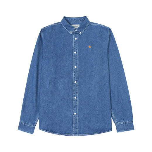 卡哈特 新款 刺绣小标 尖领扣领牛仔长袖衬衫 Z-10967 商品图11