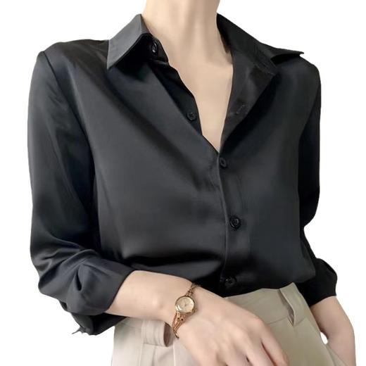 【法式缎面初秋衬衫 丝滑垂顺】经典百搭 知性优雅 设计感小众女装，气质通勤衬衣百搭职业上衣 商品图5