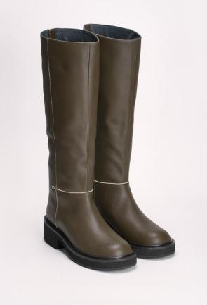 圆头牛皮高筒骑士靴 商品图0