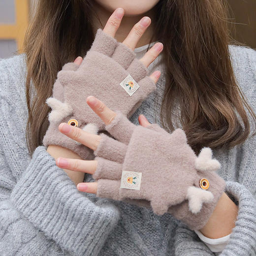 毛绒保暖手套女 商品图4