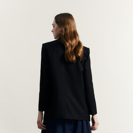 谜底西装外套女2023秋季新款翻驳领宽松绣花一粒扣西服233MW0970 商品图2