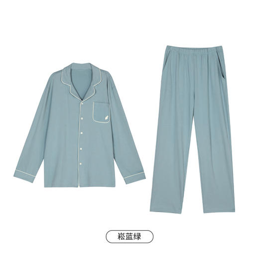 都市丽人都市锋尚好睡好眠男士睡衣双面无尘棉棉质薄款长袖长裤类家居服套装新年本命年红品FH39A2 商品图4