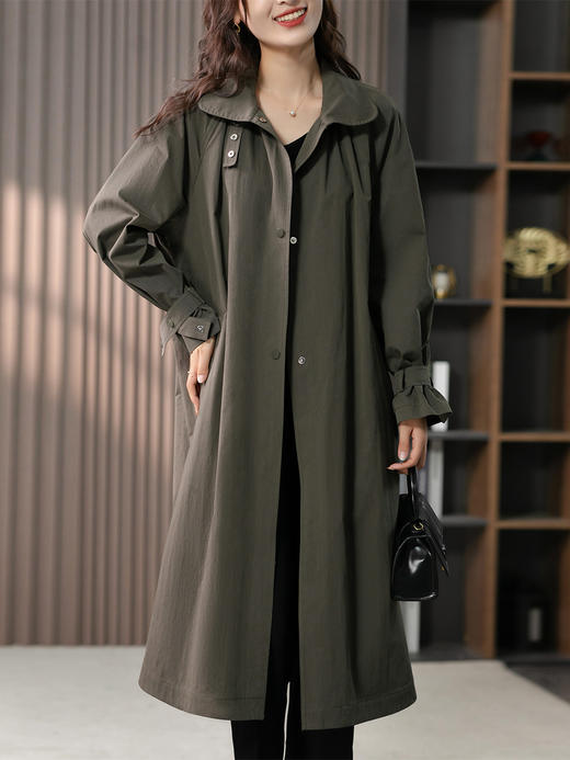 UG【现货7天】高级感气质减龄长款风衣女2023春装新款时尚大气收腰显瘦外套 商品图4