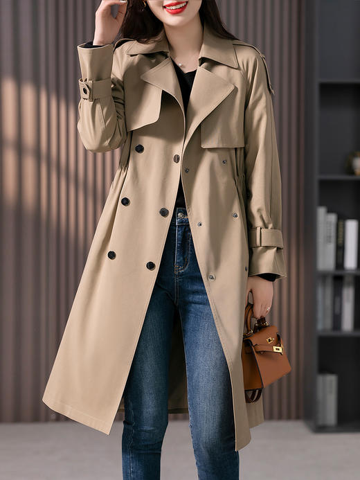 【定制25天】风衣外套女系带英伦风穿搭2023秋季新款设计感中长款大衣高端 商品图2
