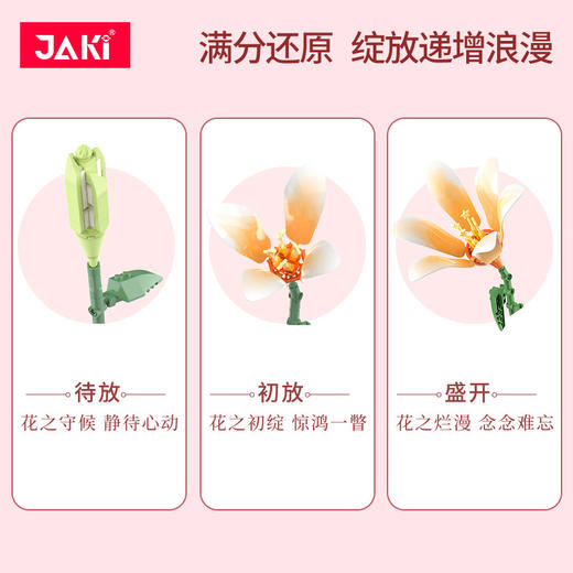 【打包送给我心爱的女孩】JAKI佳奇积木花束 百合一念倾城百合花开 浪漫满怀 祝我们的爱情百年好合 商品图2